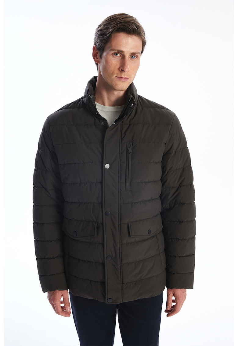 Jacheta matlasata cu model uni - Maro inchis