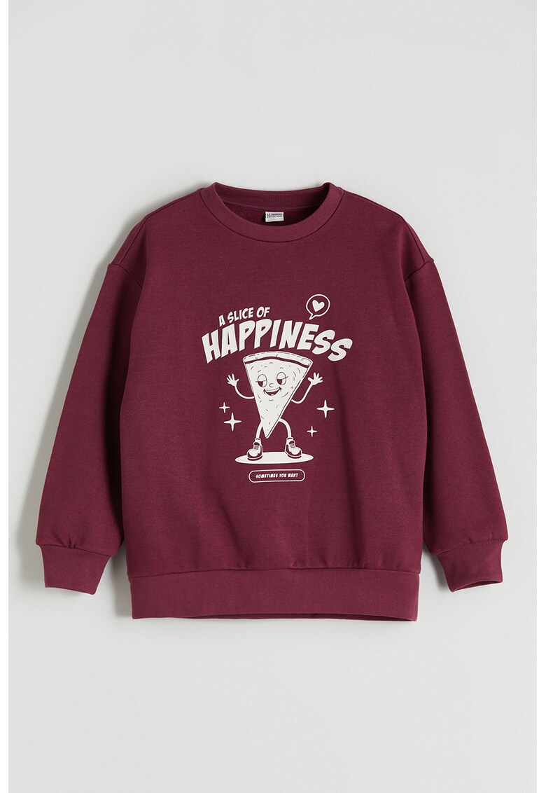 Bluza de trening cu maneci cazute - Violet pruna