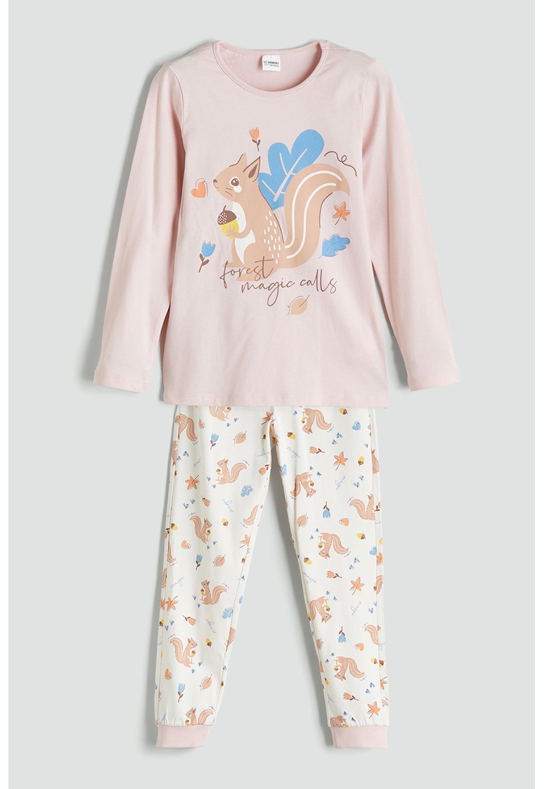 Pijama lunga cu imprimeu grafic