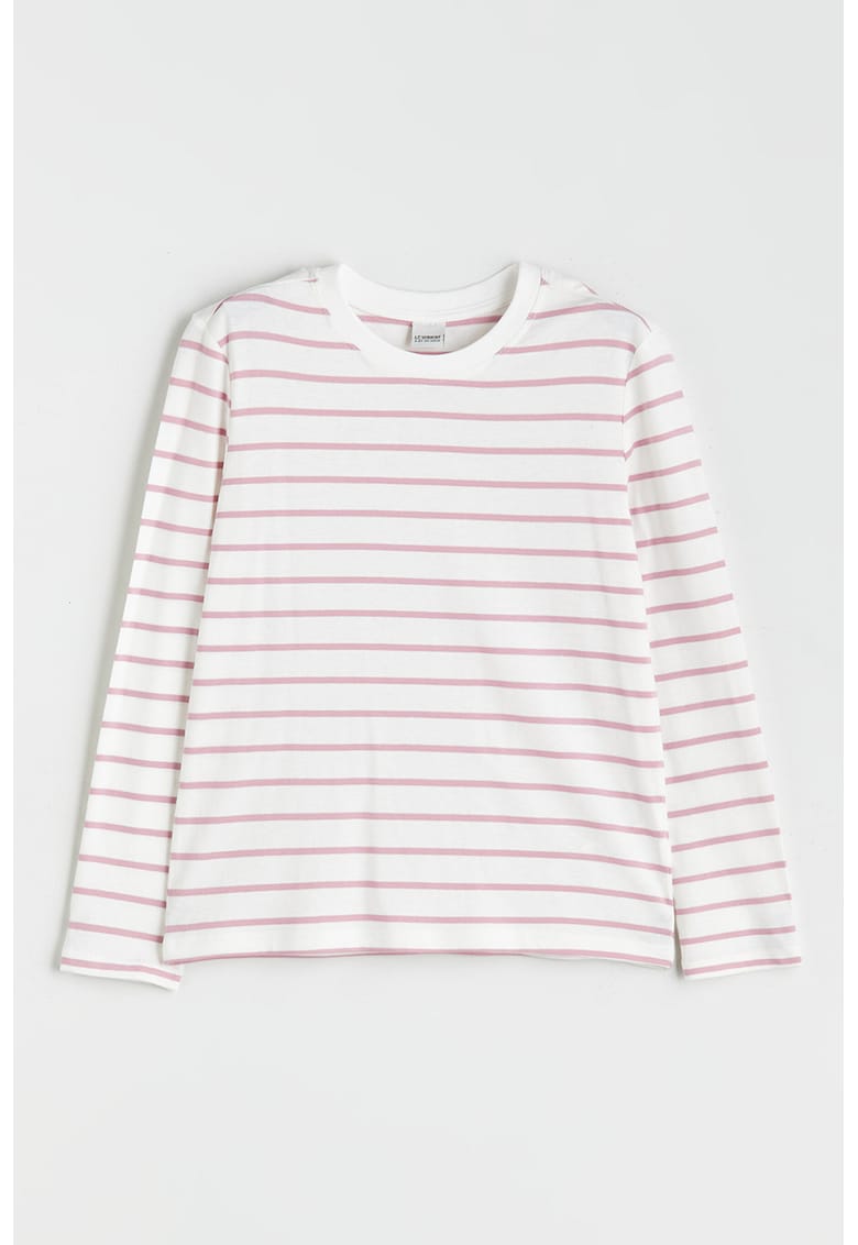 Bluza cu model in dungi si decolteu rotund