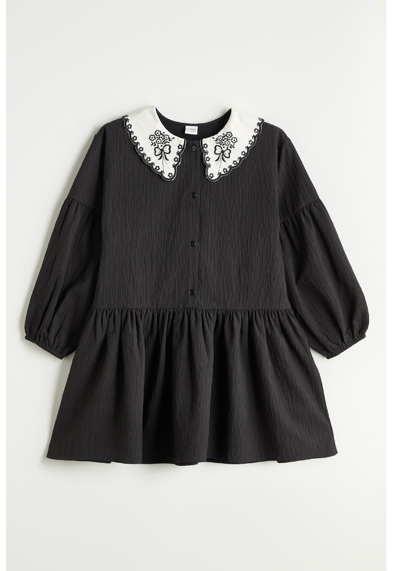 Rochie cu maneci lungi si guler Peter Pan