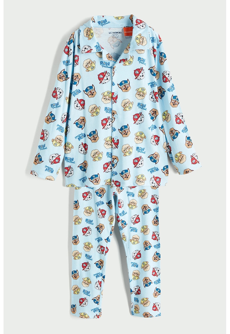 Pijama de bumbac cu model Paw Patrol