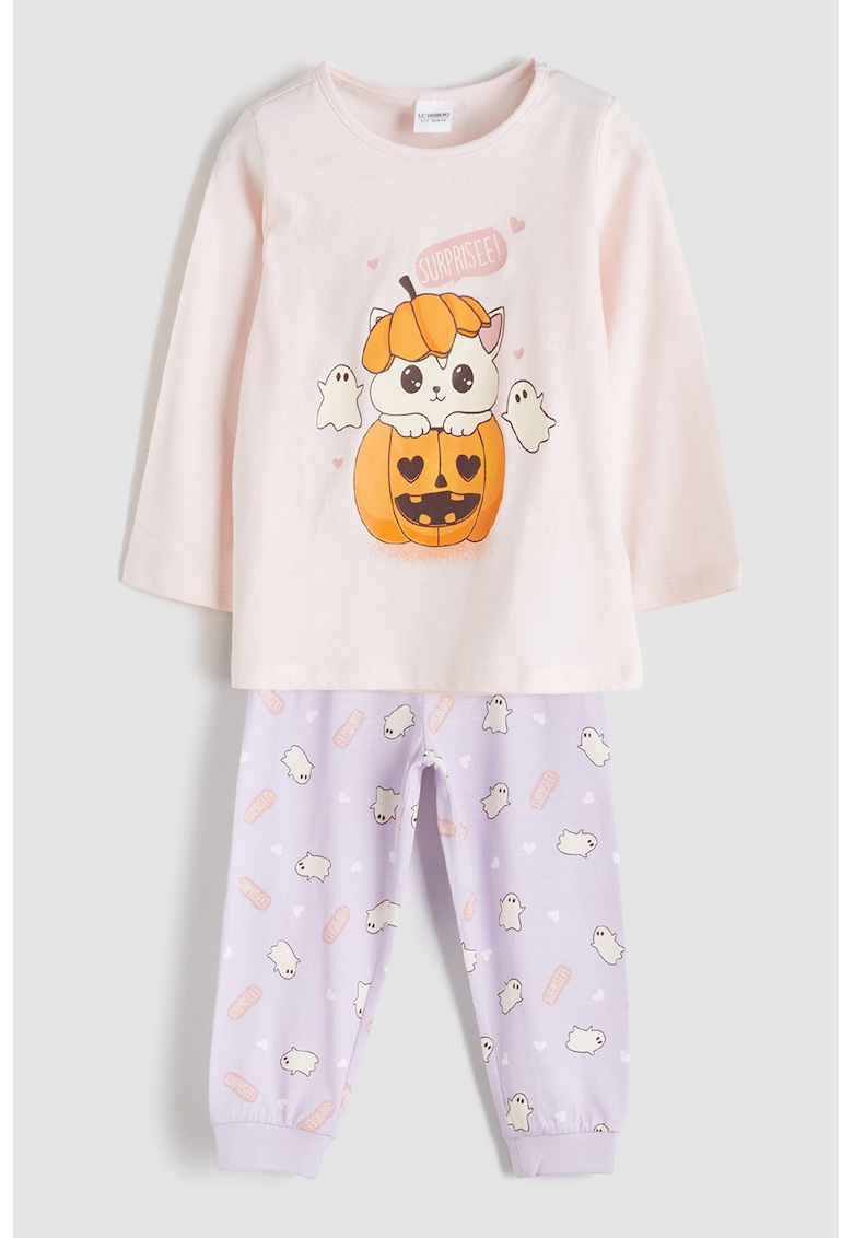 Set de pijamale de bumbac cu maneci lungi - 2 piese