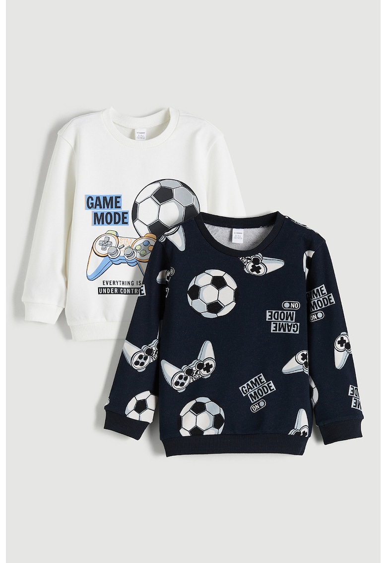 Set de bluze de trening cu imprimeu grafic - 2 piese