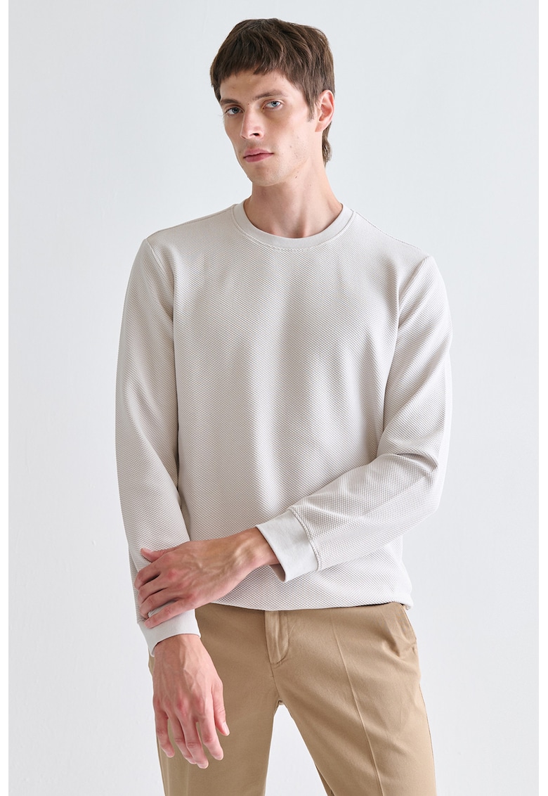 Bluza de trening uni cu decolteu la baza gatului - Alb murdar