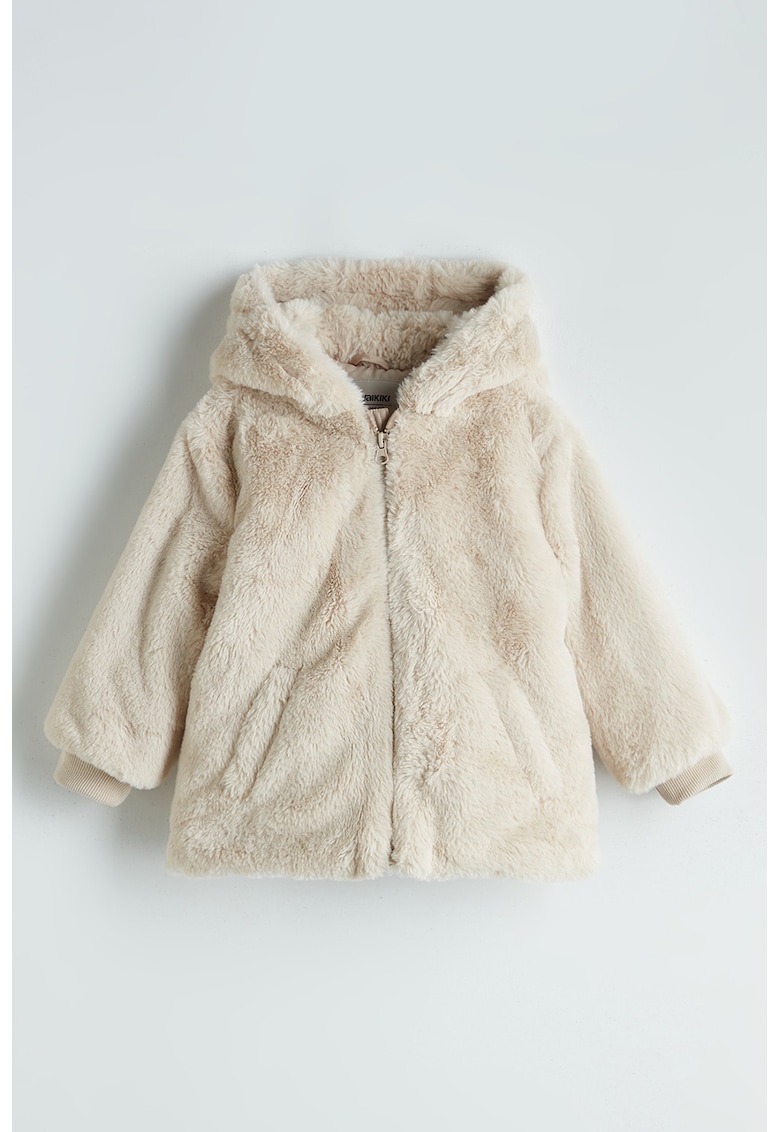Jacheta de blana sintetica cu gluga