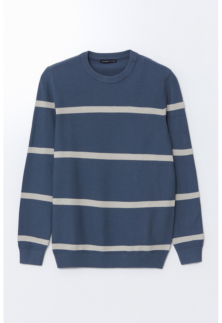 Pulover cambrat cu decolteu la baza gatului