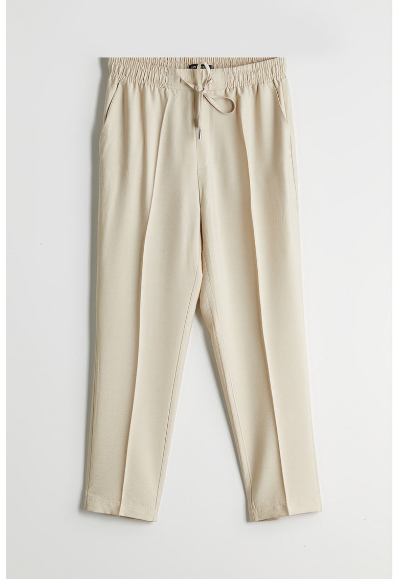 Pantaloni jogger crop cu talie inalta