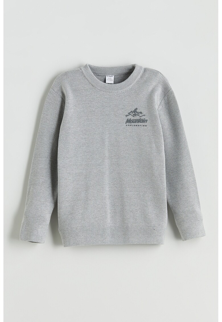 Bluza de trening cu decolteu la baza gatului si imprimeu