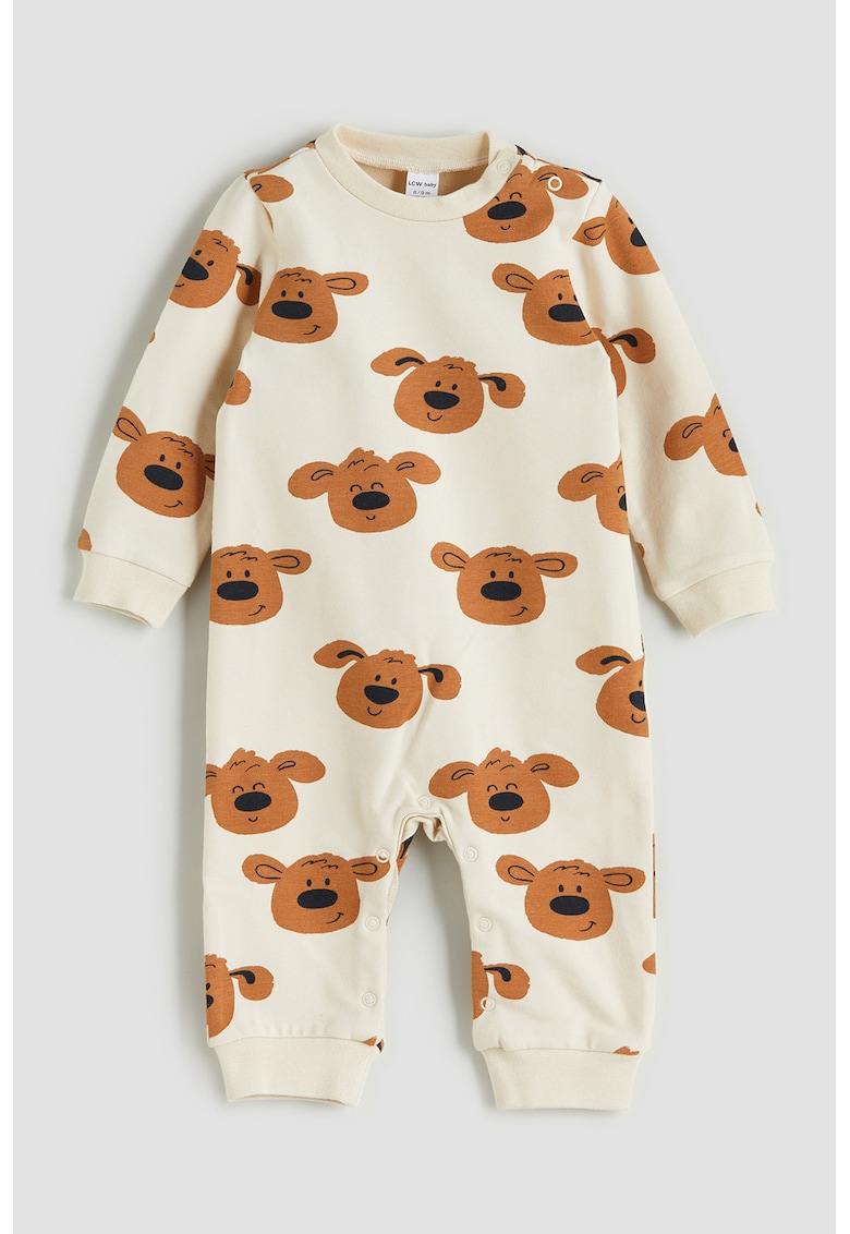 Salopeta din amestec de bumbac cu imprimeu