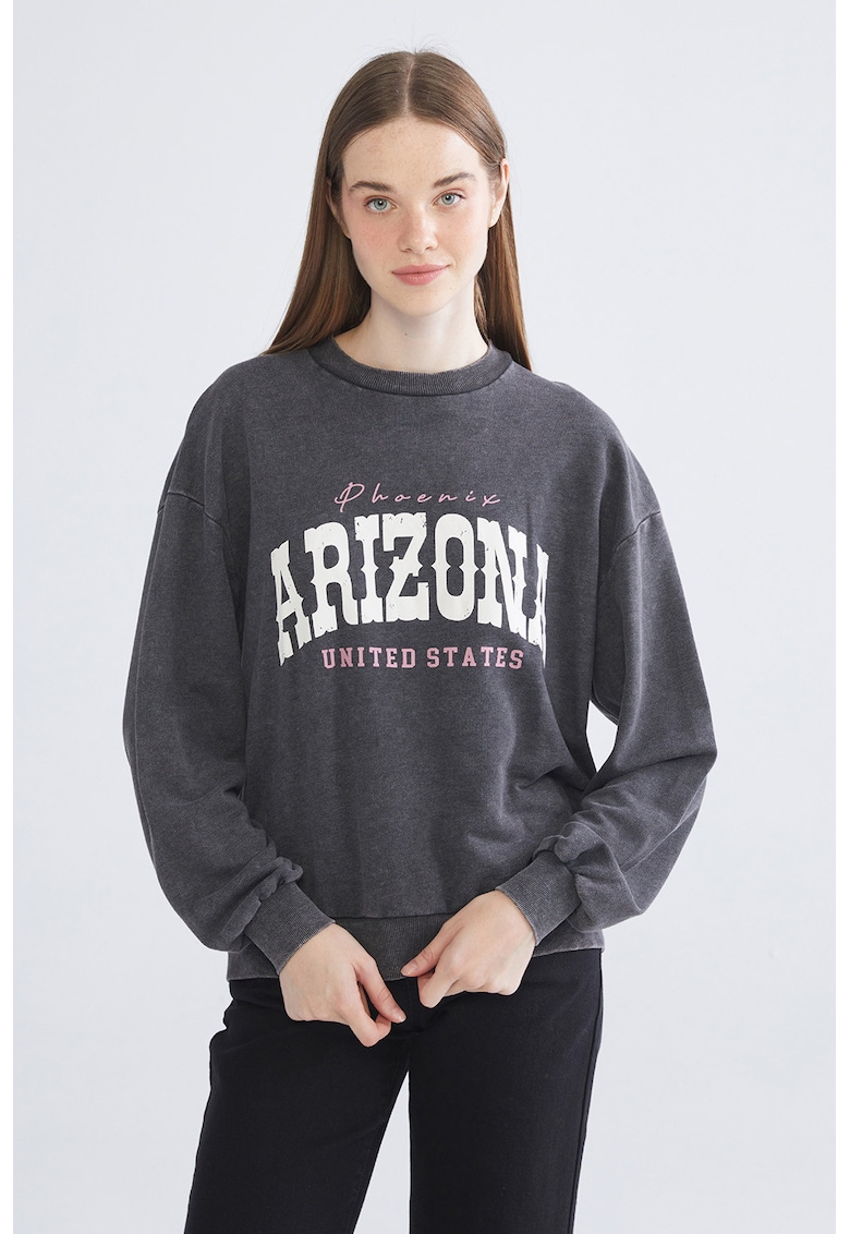 Bluza de trening supradimensionata cu text