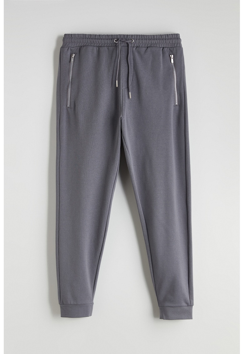 Pantaloni conici de trening cu snur in talie