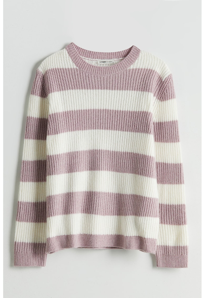 Pulover lejer cu model in dungi