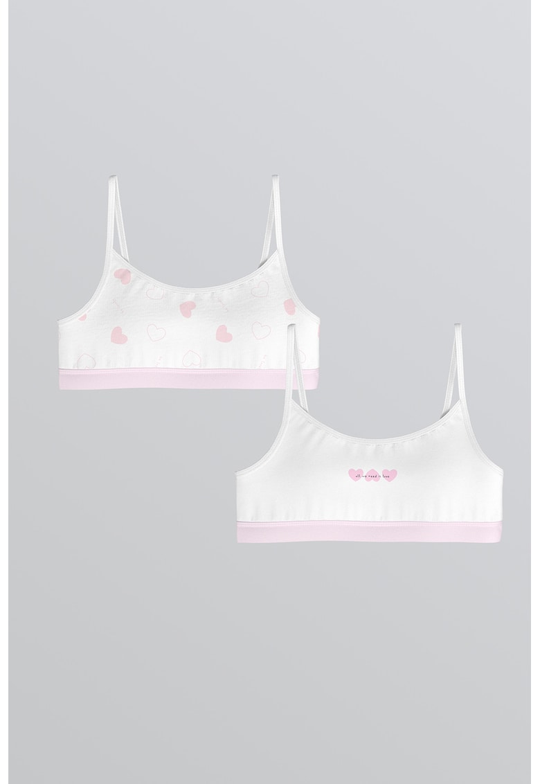 Set de bustiere cu model inimi - 2 piese
