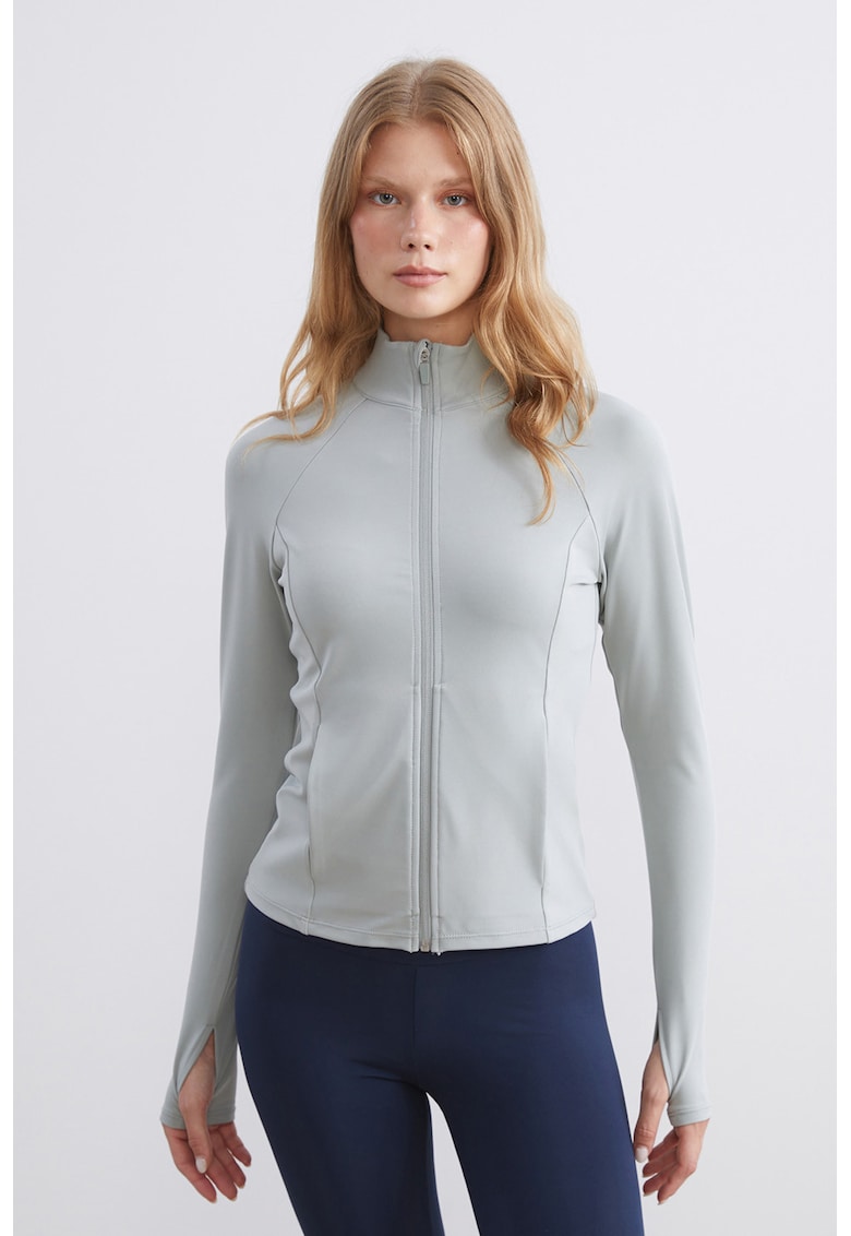 Bluza de trening slim fit cu fente pentru degetele mari