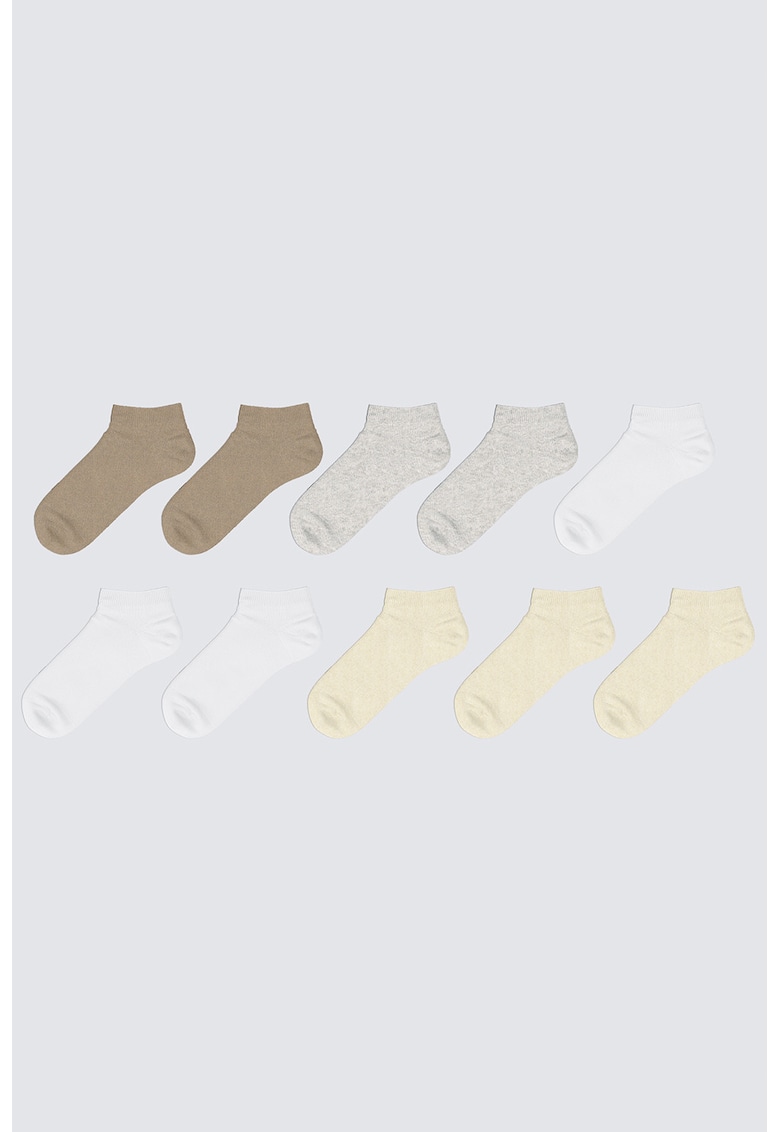 Set de sosete uni scurte - 5 perechi