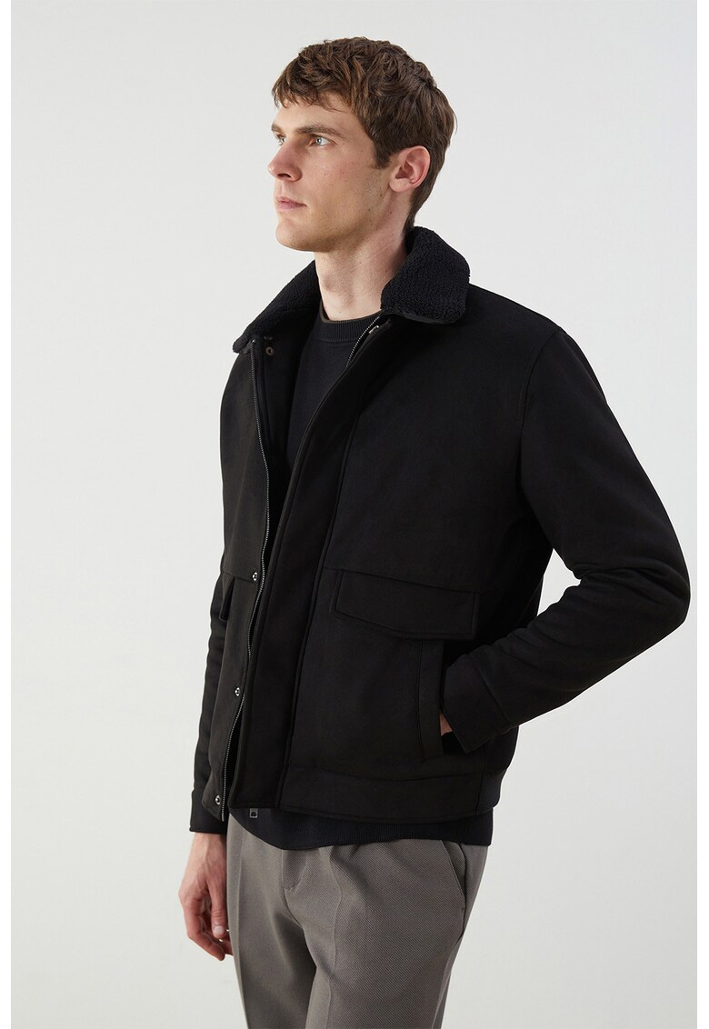 Jacheta cu buzunare laterale - Negru