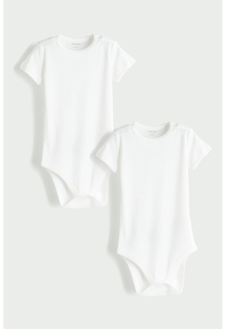 Set de body-uri de bumbac cu maneci scurte - 2 piese