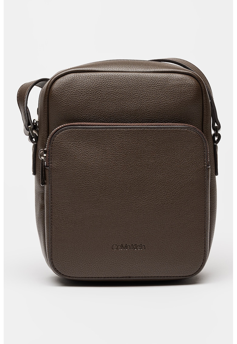 Geanta crossbody micro din piele ecologica cu buzunar frontal cu fermoar