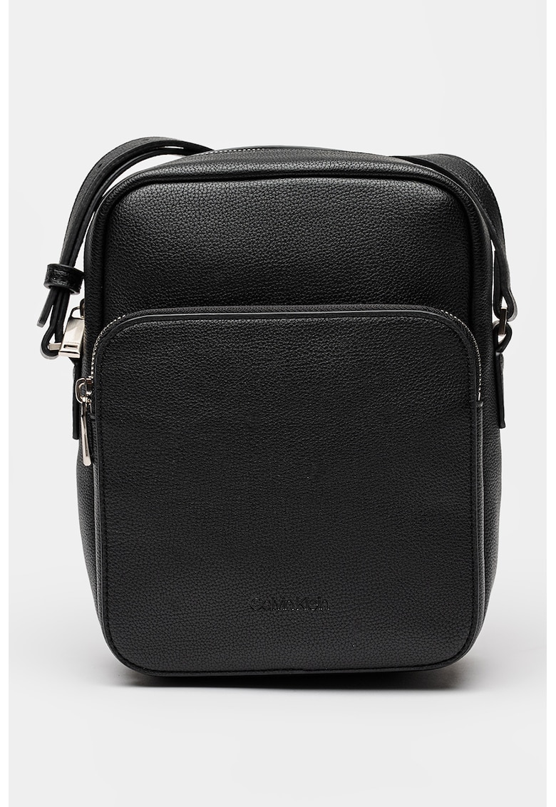 Geanta crossbody micro din piele ecologica cu buzunar frontal cu fermoar