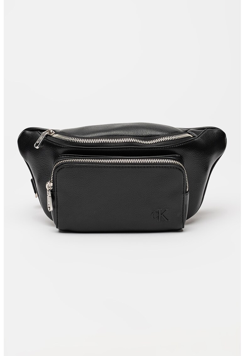 Borseta din piele ecologica cu buzunar frontal cu fermoar