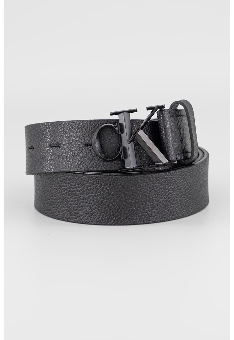 Curea din piele cu logo metalic