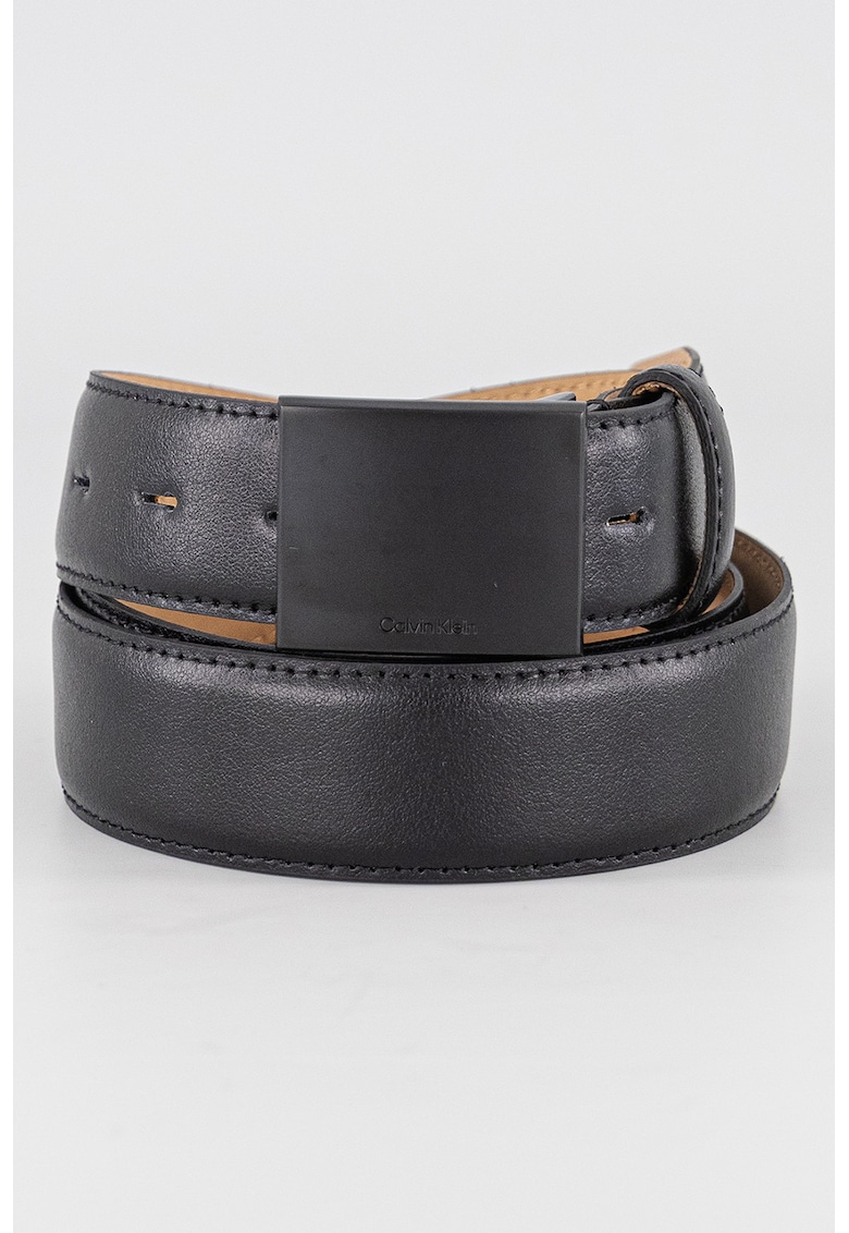 Curea uni de piele - Negru