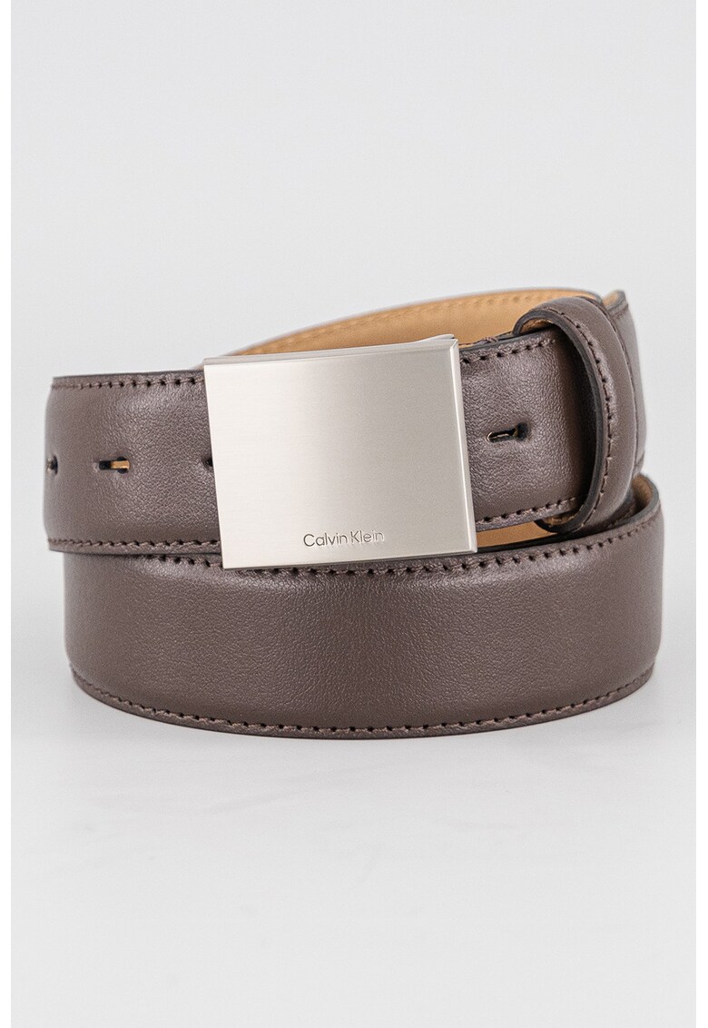 Curea uni de piele - Maro