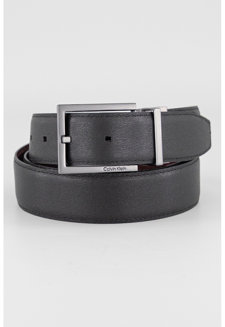 Curea uni de piele - Visiniu/Negru