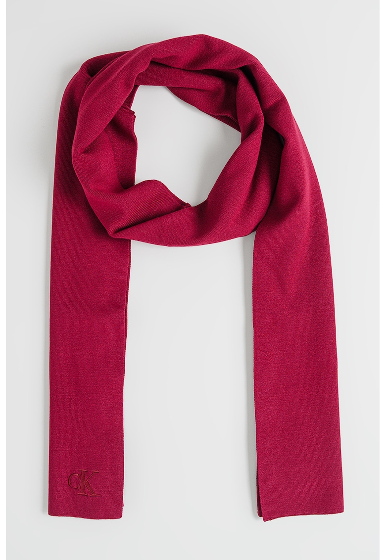 Fular tricotat fin cu model uni