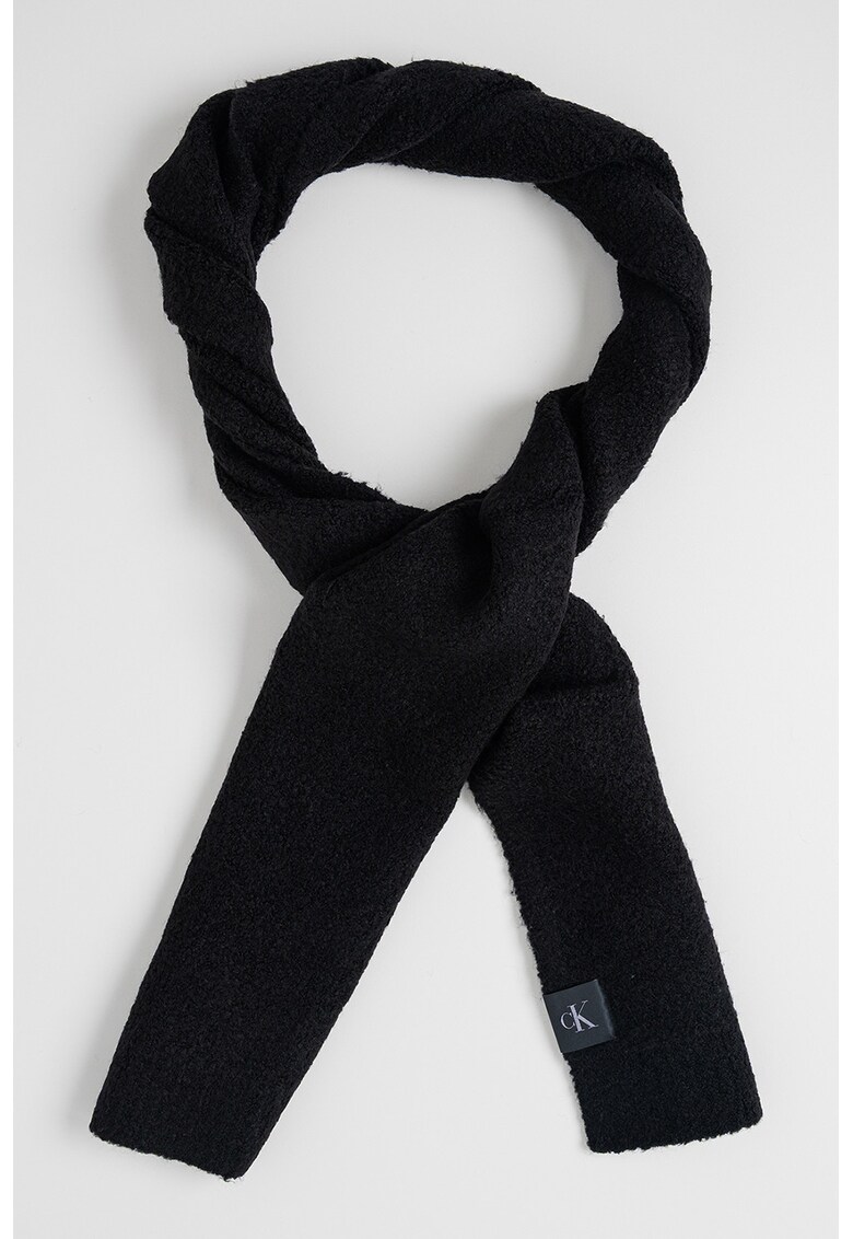 Fular uni din amestec de lana - Negru