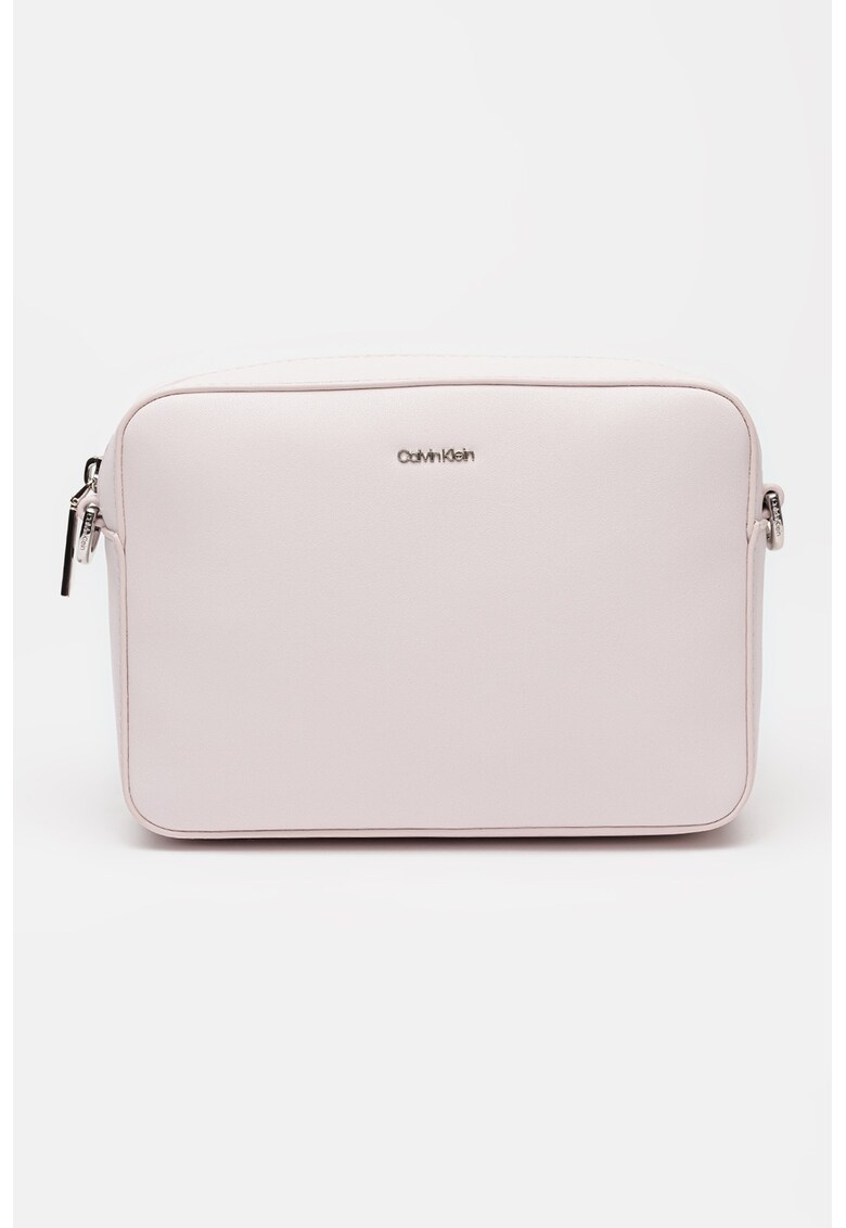 Geanta crossbody cu detaliu logo - Roz pal