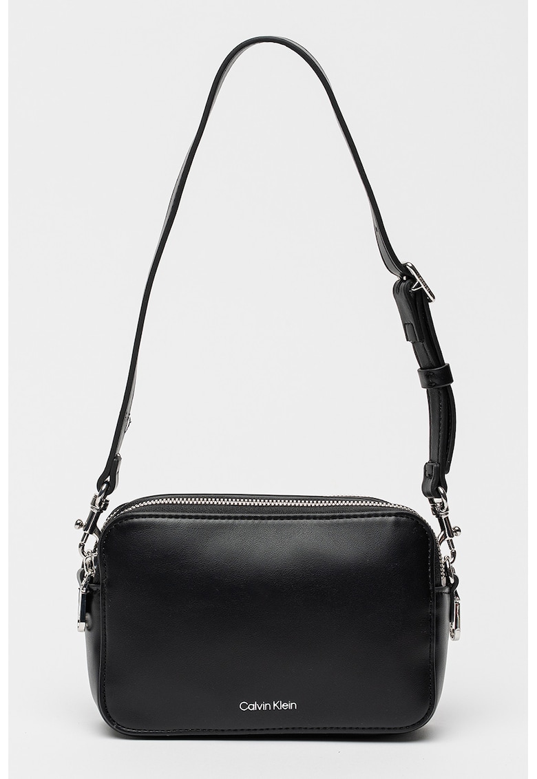 Geanta crossbody de piele ecologica cu bareta suplimentara