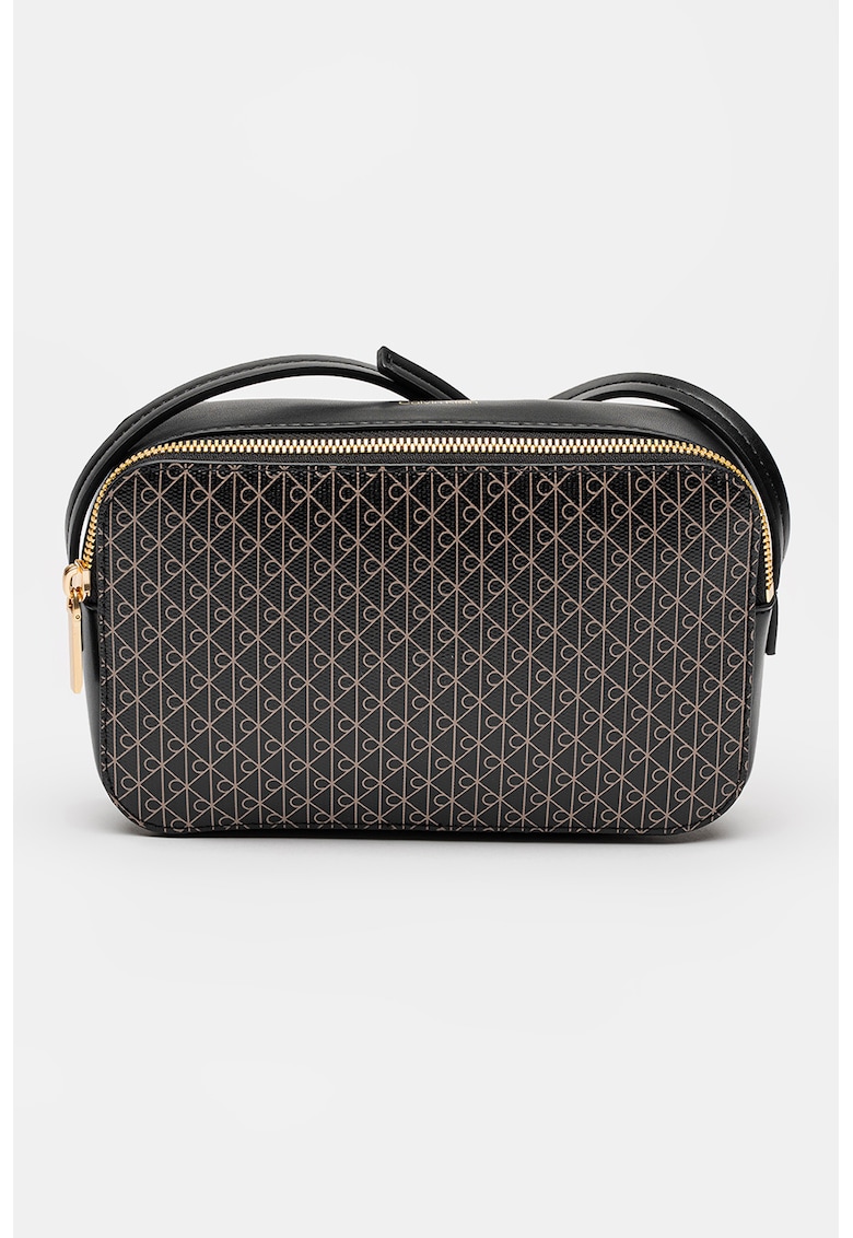 Geanta crossbody din piele ecologica cu model monograma