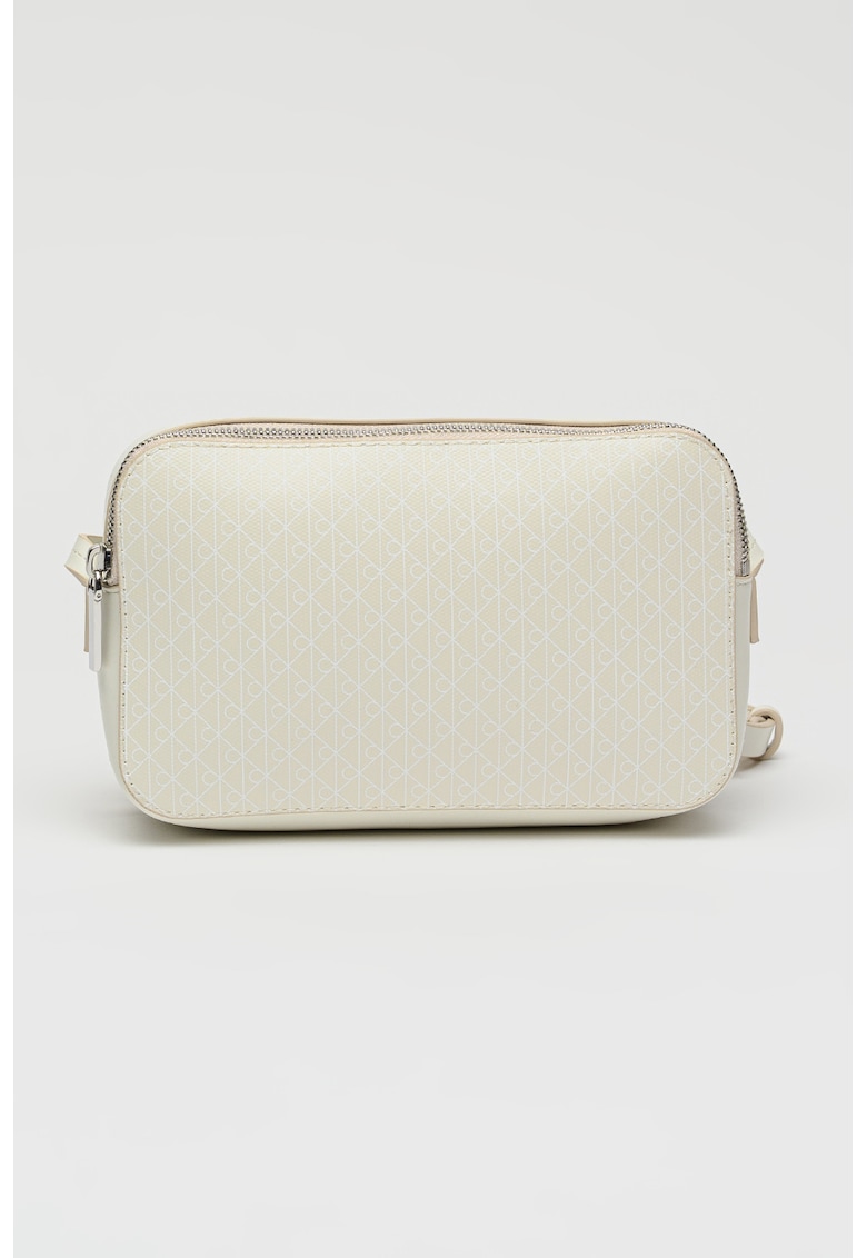Geanta crossbody din piele ecologica cu model monograma