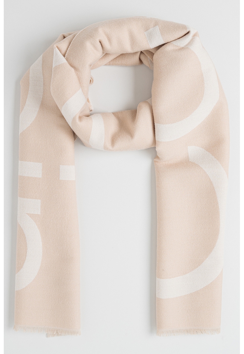 Fular din amestec de lana cu logo