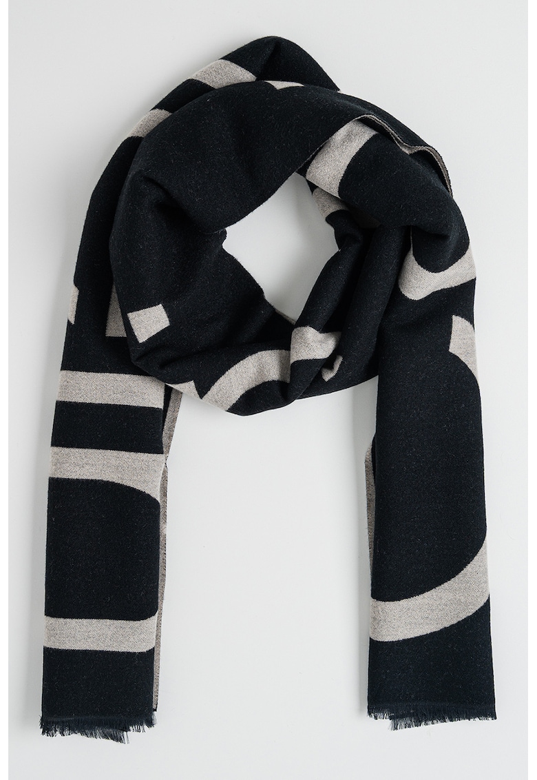Fular din amestec de lana cu logo