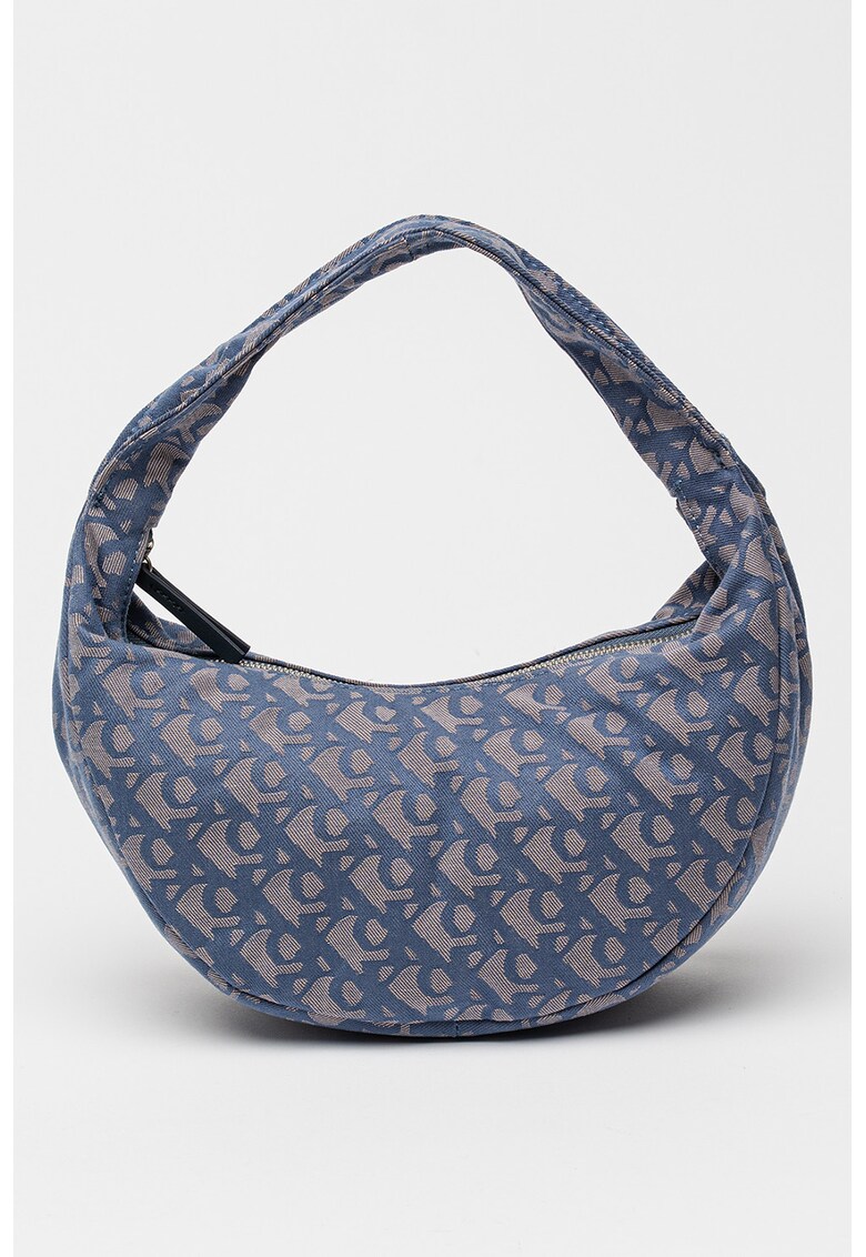 Geanta in forma de semiluna cu bareta de umar si monograma