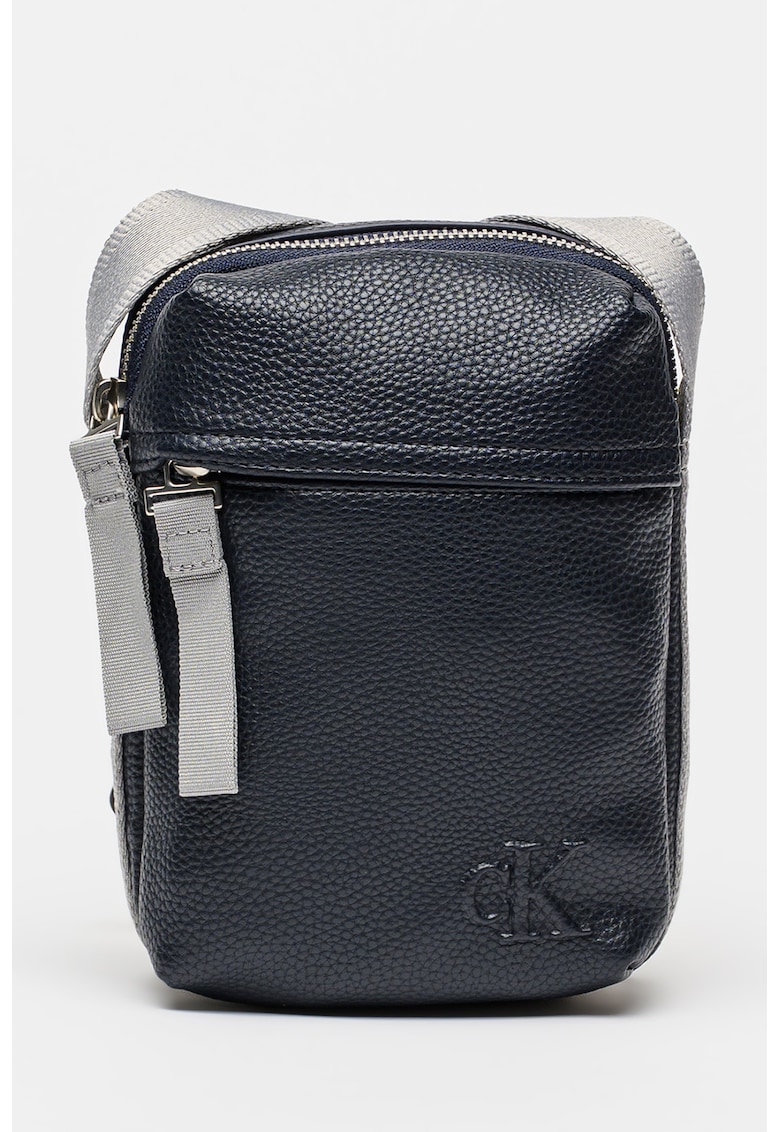 Geanta crossbody din piele ecologica cu bareta textila