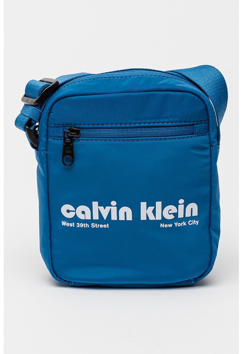 Geanta crossbody cu logo - Alb/Albastru