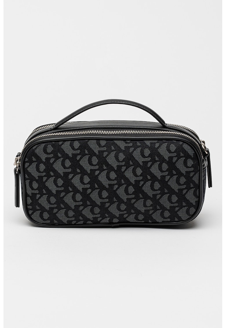 Geanta crossbody cu model cu monograma si doua compartimente