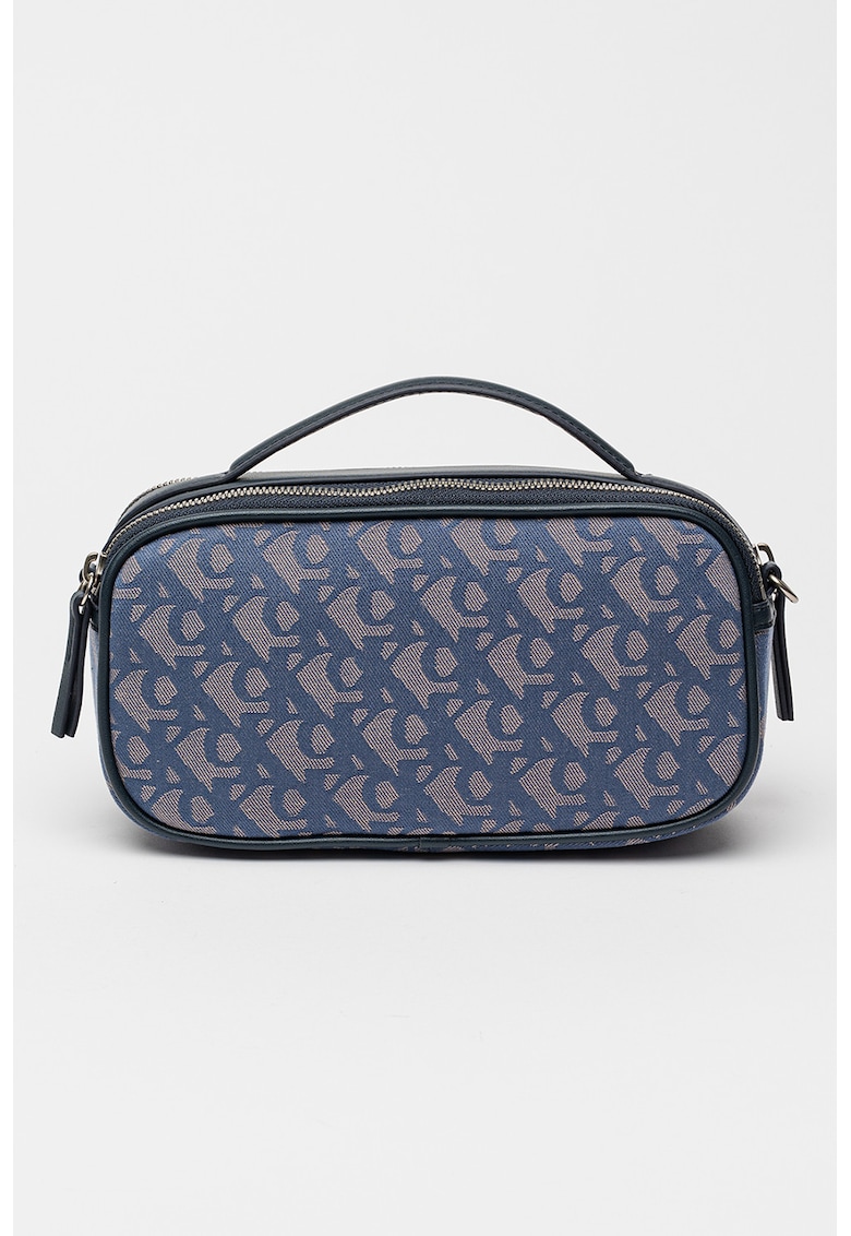 Geanta crossbody cu model cu monograma si doua compartimente