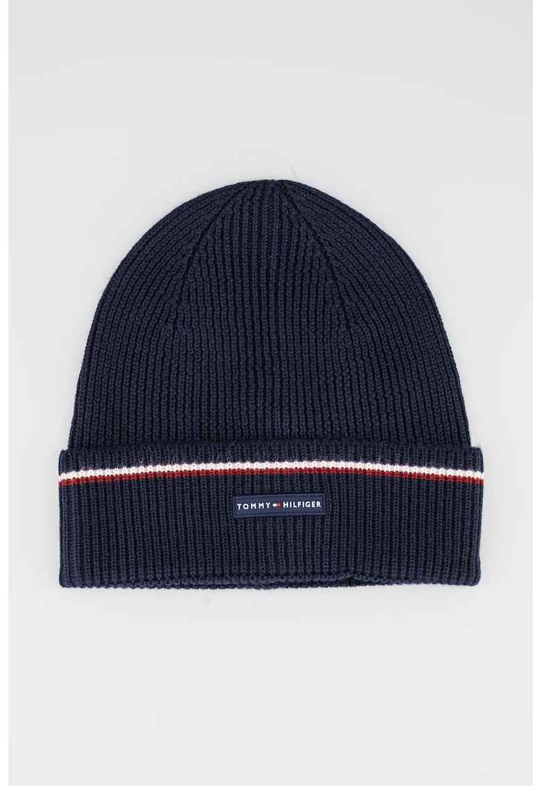 Caciula din amestec de lana cu aplicatie logo