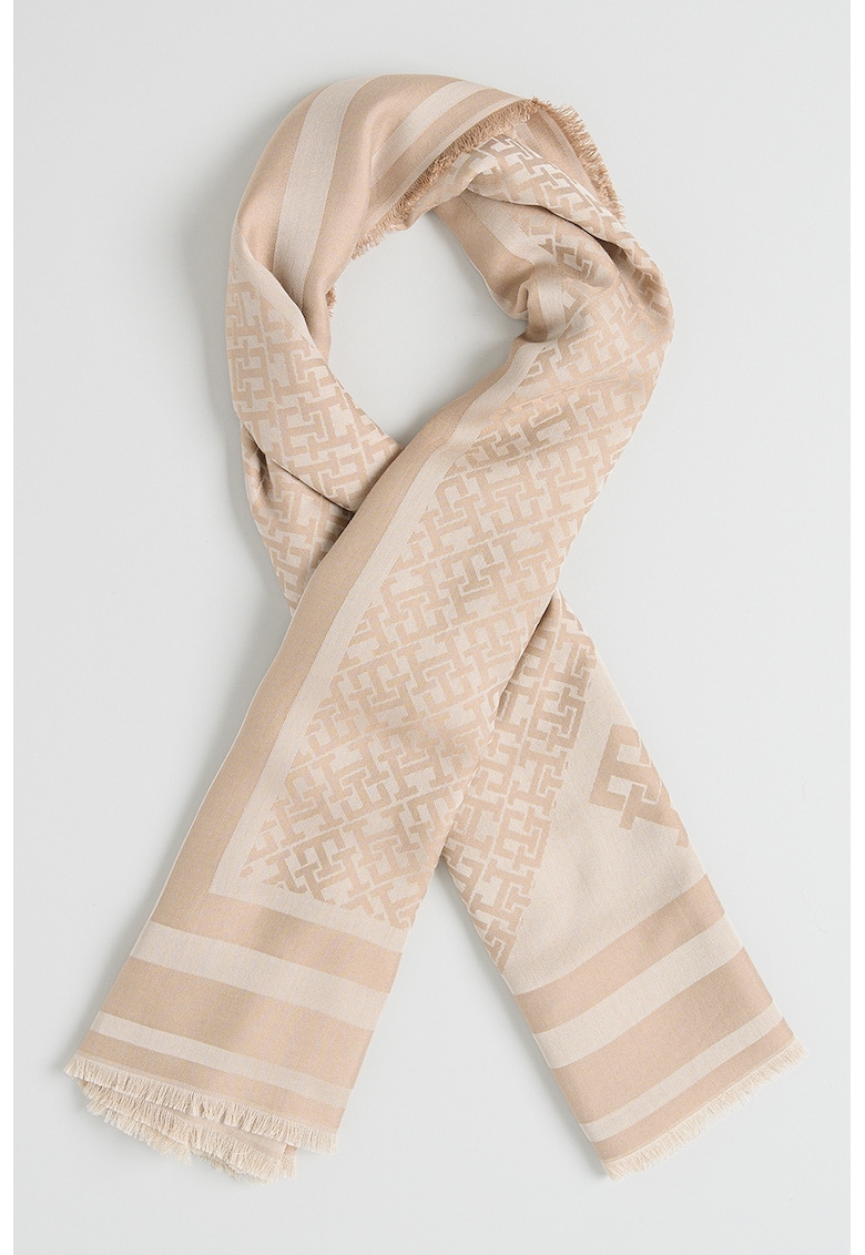 Esarfa din modal - patrata - cu monograma