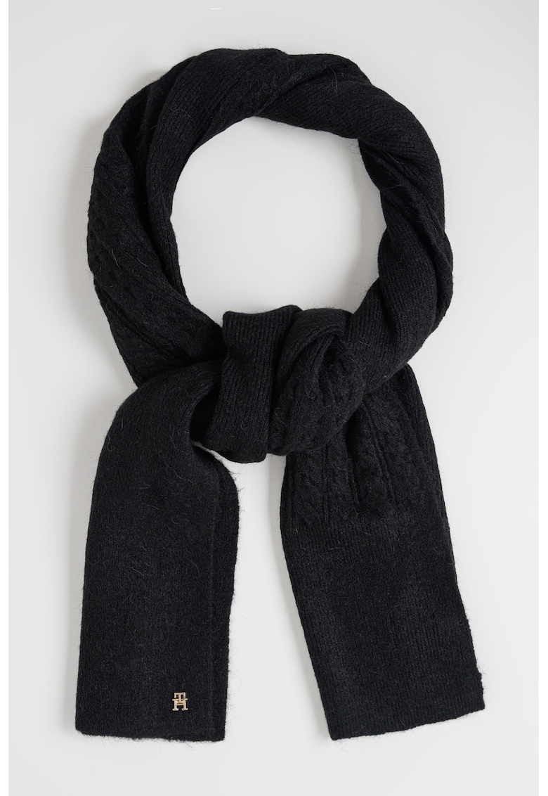 Fular din amestec de lana cu model torsade