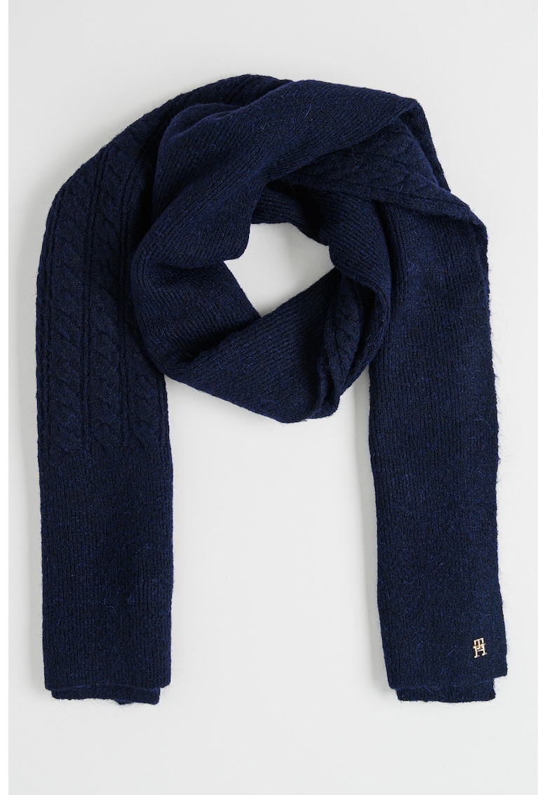 Fular din amestec de lana cu model torsade