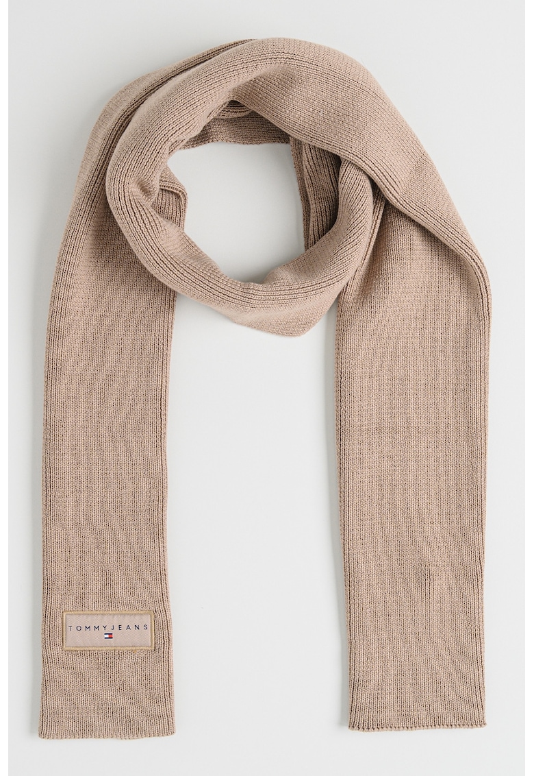 Fular tricotat cu aplicatie logo