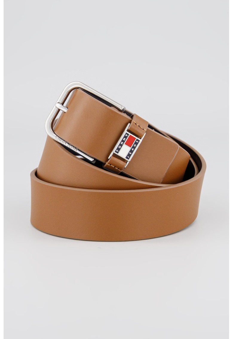 Curea din piele cu inchidere cu catarama - Maro cognac