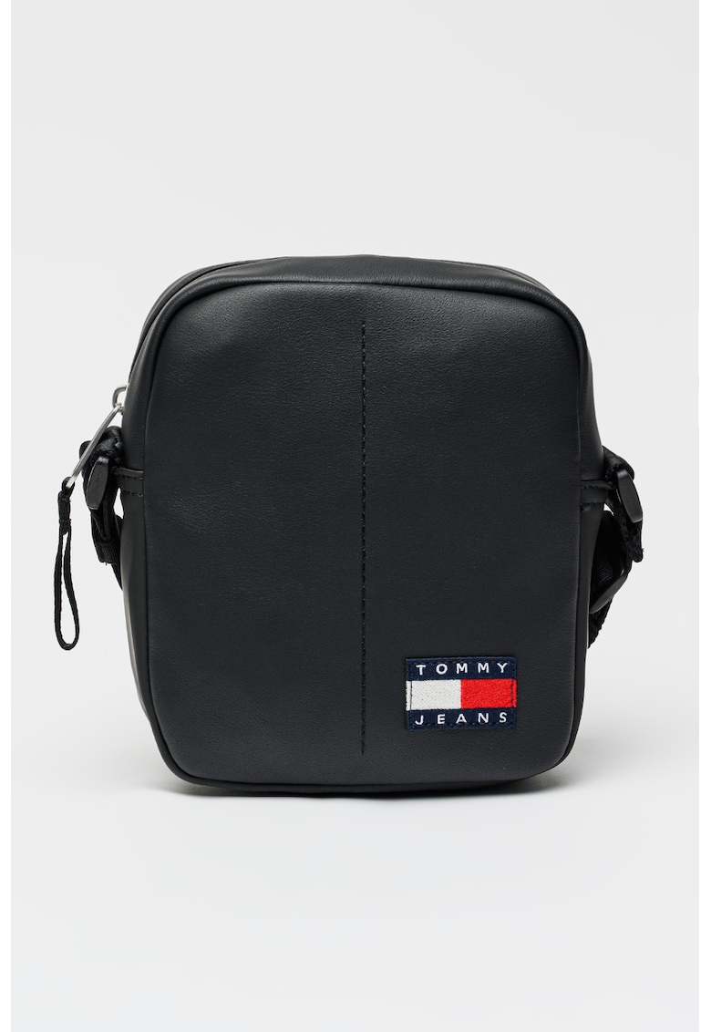 Geanta crossbody din piele ecologica cu bareta din material textil