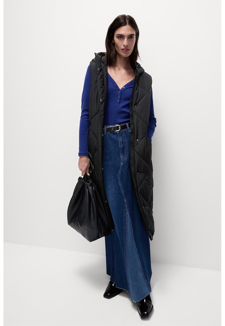 Vesta lunga cu gluga